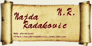 Najda Radaković vizit kartica